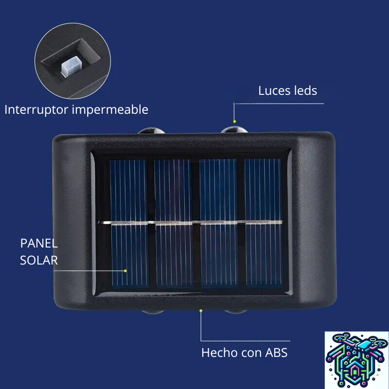 Luz de pared solar impermeable para exterior